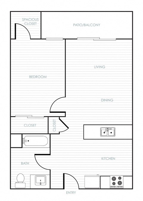 Park City View One Bedroom Floorplan